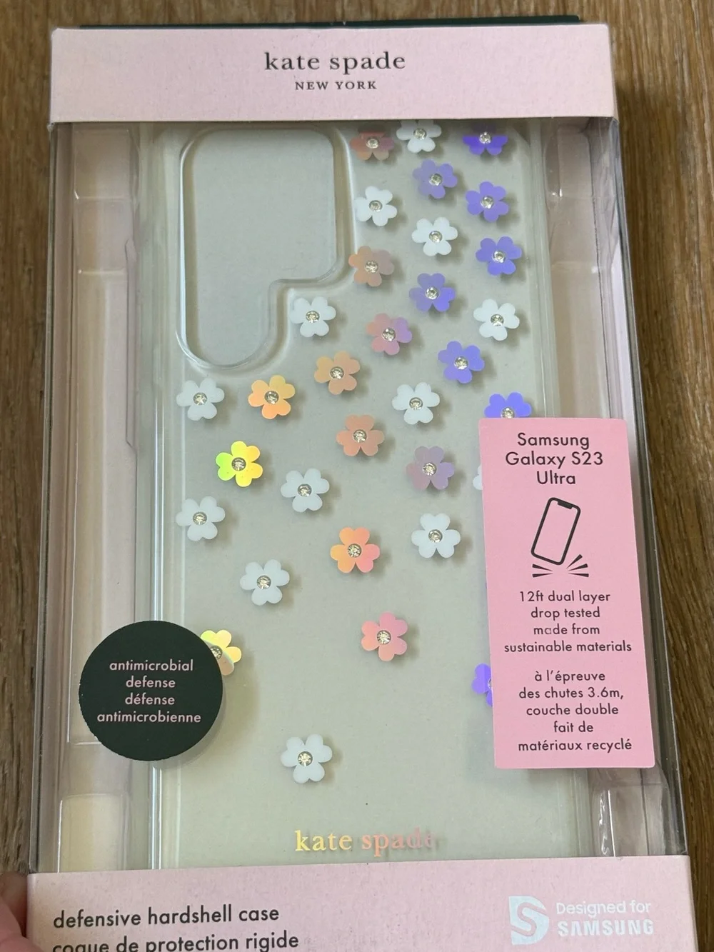 New Kate Spade New York Samsung Galaxy S23 Ultra Case Iridescent Flowers